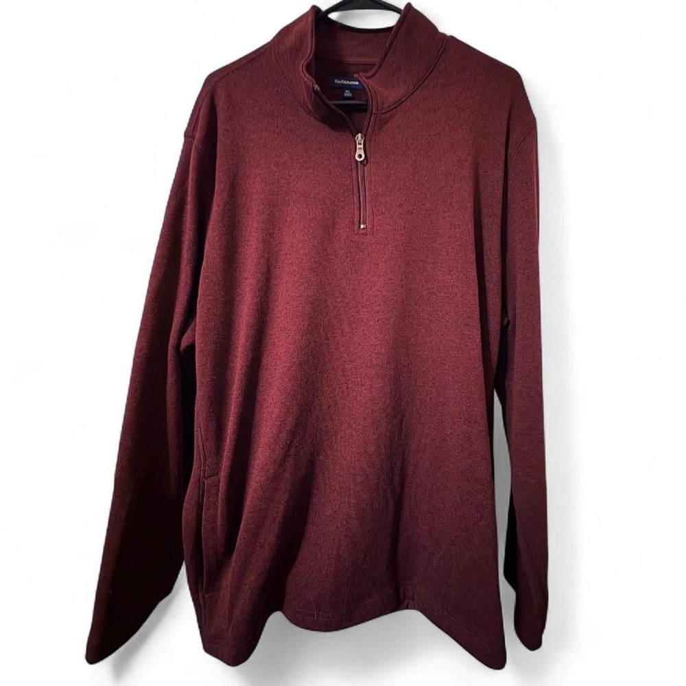 Croft & Barrow Men's Burgundy Zip-Up Sweater